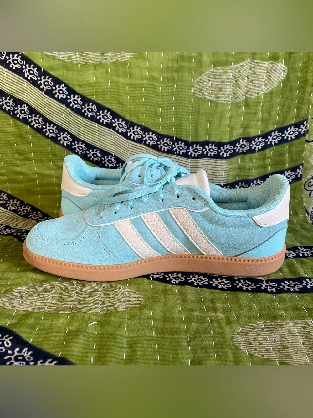 Adidas Flash Aqua/ Wonder White Breaknet Sleek Suede Sneakers 8 Streetwear